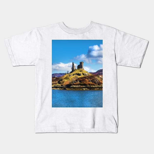 Castle Moil, Kyleakin. Kids T-Shirt by Femaleform